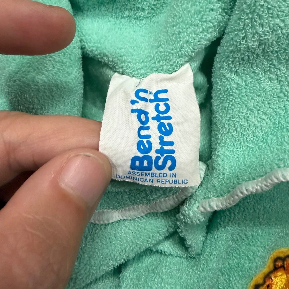 Vintage Bend n Stretch Winnie the Pooh Terry Cloth Footed Sleeper Seafoam Green